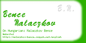 bence malaczkov business card